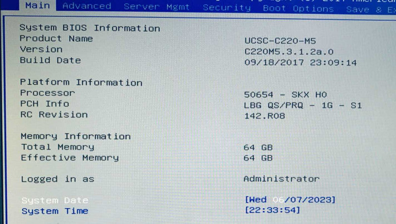 Cisco UCS C220 M5 1U Virtualization Server 2x Xeon Gold 6140 64GB DDR4 ECC =