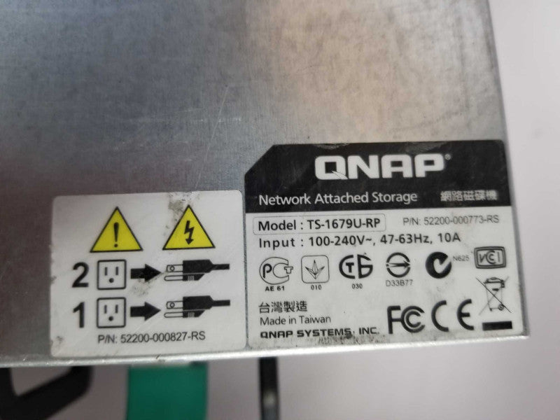 QNAP Network attached storage TS-1679U-RP with 16x 2TB HDDs installed _