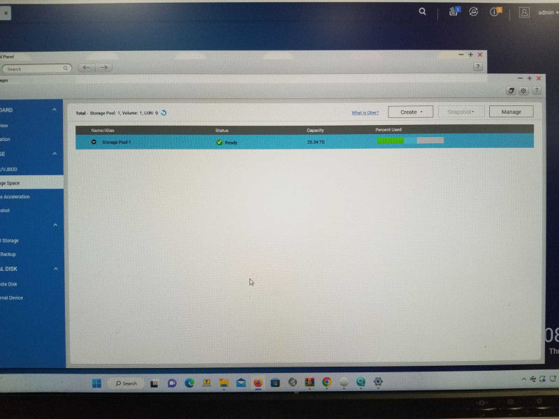 QNAP Network attached storage TS-1679U-RP with 16x 2TB HDDs installed _