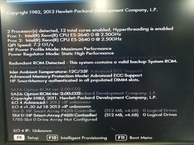 HP Proliant DL380p Gen8 2x Xeon E5-2640 @ 2.50ghz / 16gb ram / P420i Raid #