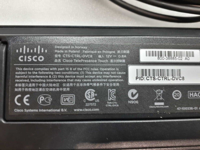 CISCO Tele Presence 8\\'\\' touch control panel device C series CTS-CTRL-DVC8 &