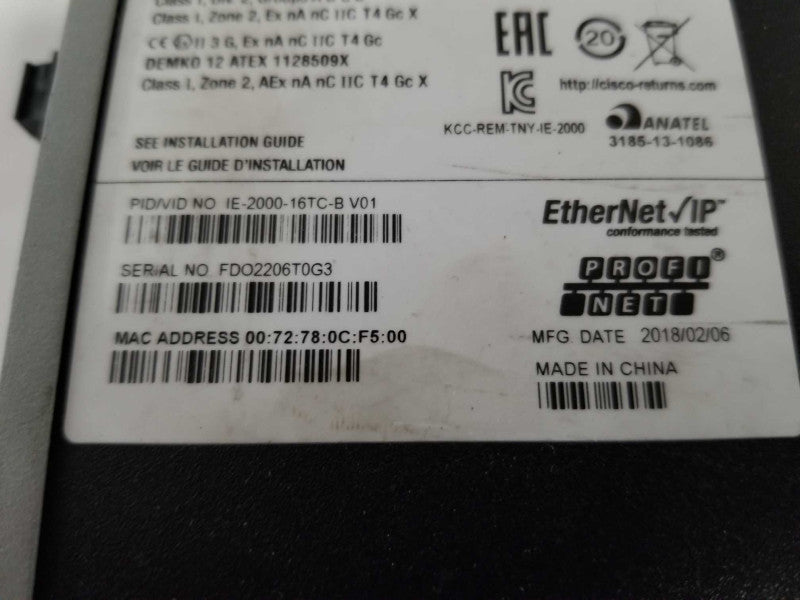 Cisco IE-2000-16TC-B 20-Port Managed Industrial Ethernet Switch Q_