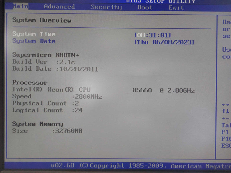 SuperMicro 825-7 X8DTN 2x Intel Xeon X5660 @2.8GHz 32GB RAM