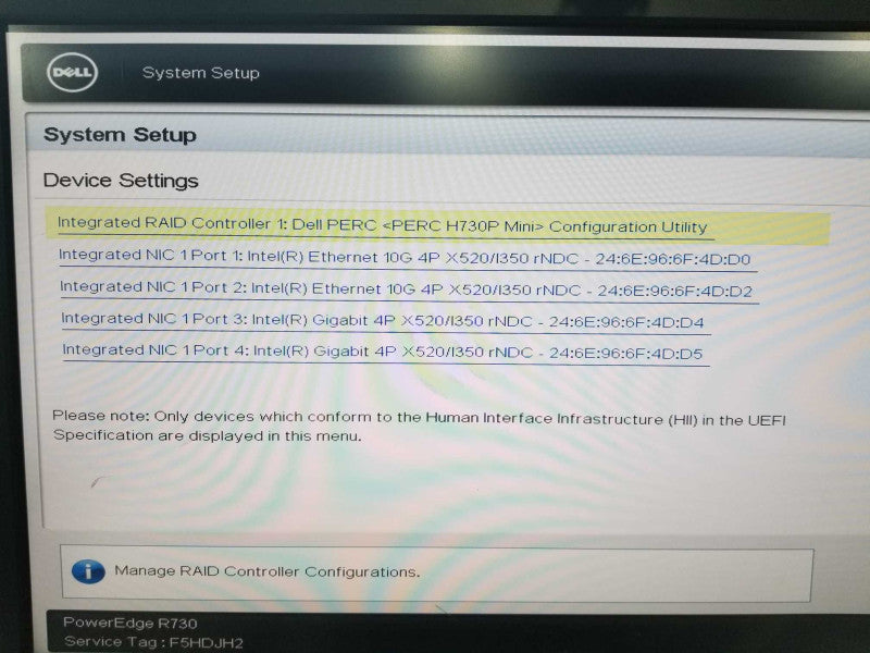 Dell Poweredge R730 2x Xeon E5-2630 V4 @ 2.20ghz / 64gb ram / H730P Mini Raid #