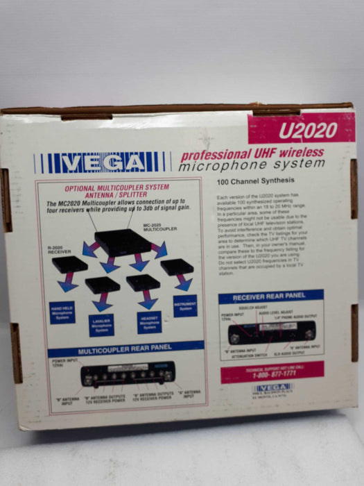 Vega U2020 Wireless Mic system- See notes &