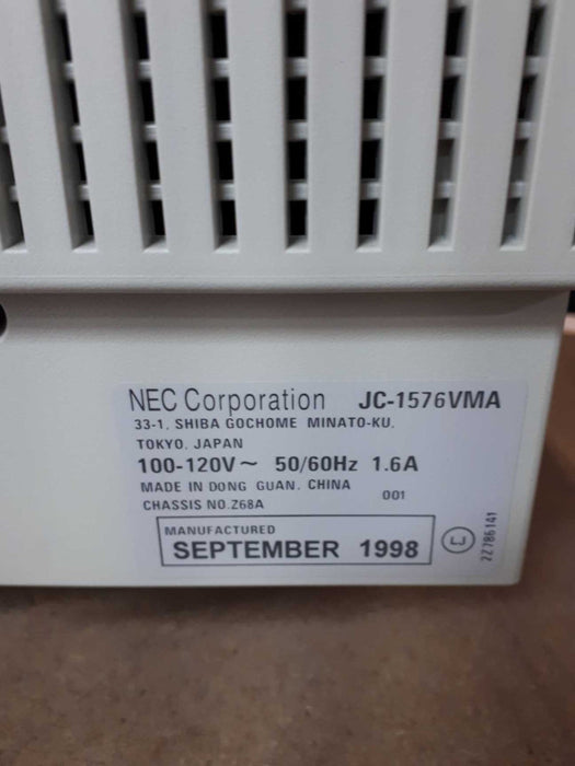 NEC A500â¢ (JC-1576VMA) 15\\" MultiSyncÂ® Multisync CRT Monitor &
