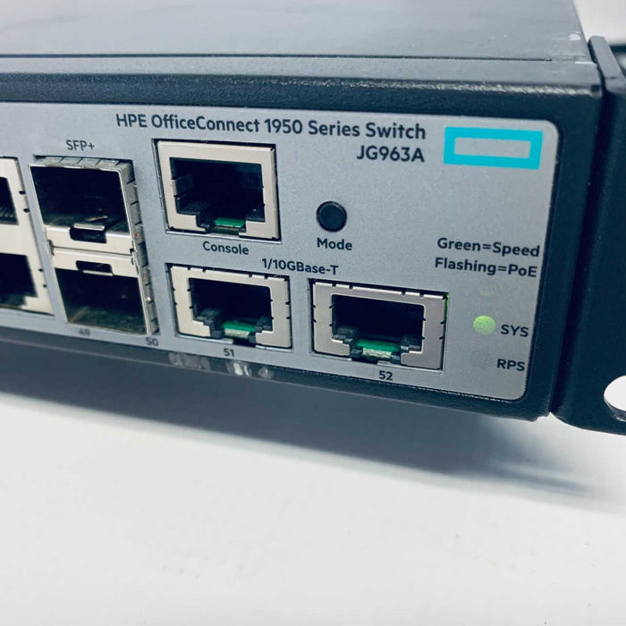 HP JG963A 1950-48G-2SFP+-2XGT-PoE+ HPE OfficeConnect 370W Switch =