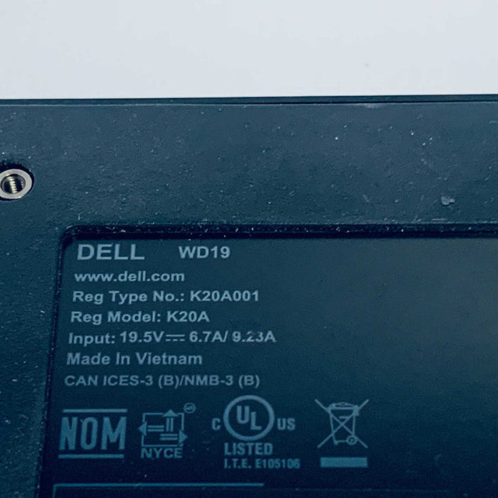 Dell Dock WD19 USB-C Docking Station /w 180 Dell AC Adapter Q=