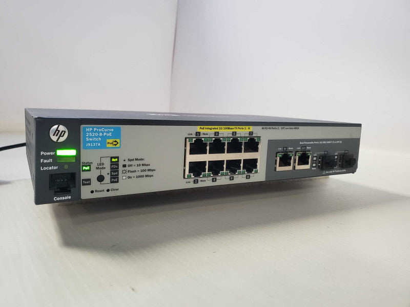 HP ProCurve 2520-8 PoE Switch J9137A 8 Port With Genuine HP PSU )