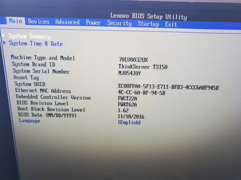 Lenovo ThinkServer TS150 Xeon E3-1245 v5 @ 3.50GHz 16GB DDR4 Ram  )