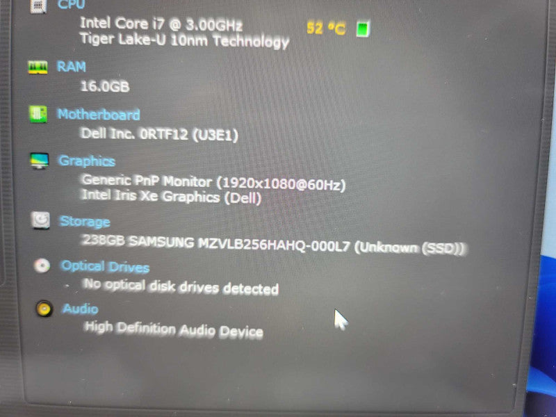 Dell Latitude 7320 i7-1185G7, 16GB DDR4, 256GB SSD, Missing Key Î²