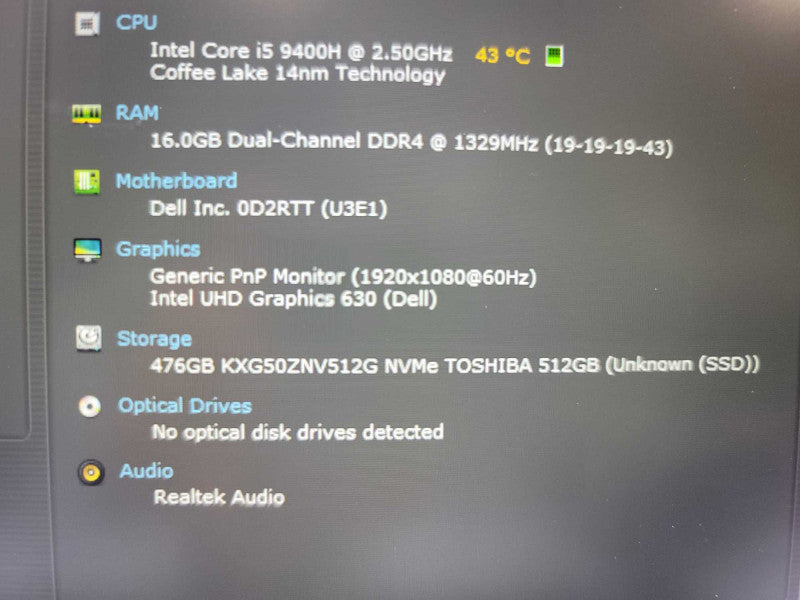 Dell Latitude 5401 i5-9400H, 16GB DDR4, 512GB SSD QÎ²