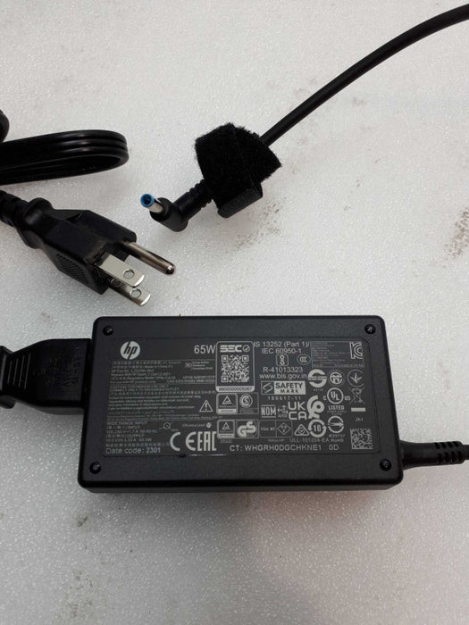 GENUINE HP 19.5V 3.33 65W AC Power Adapter Blue Thin Tip for laptop & Q&