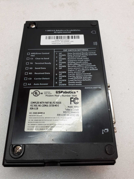 US Robotics 5686 56K External Dialup Modem &