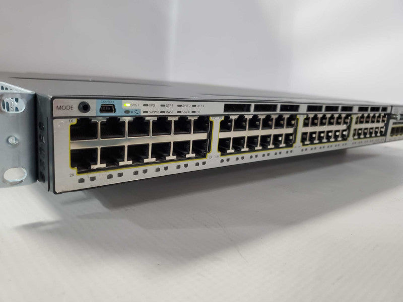 Cisco WS-C3750X-48PF-S 48 Port PoE Gigabit Switch 1x PSU 1x 1G Module )