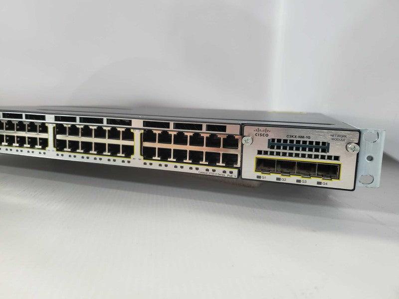 Cisco WS-C3750X-48PF-S 48 Port PoE Gigabit Switch 1x PSU 1x 1G Module )