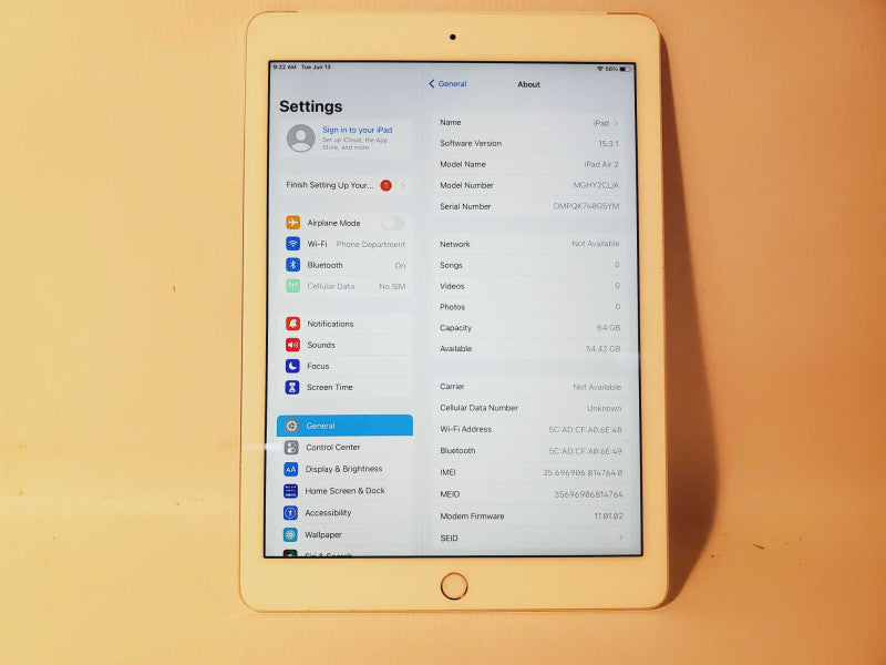 Apple iPad Air 2 - 64GB - White (