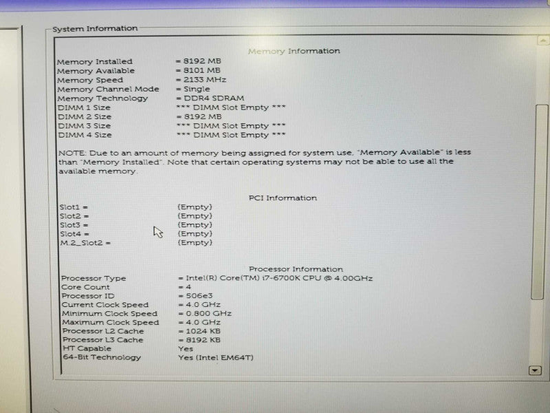 Dell Precision T3620 Workstation i7-6700k @ 4ghz / 8gb ram / READ #