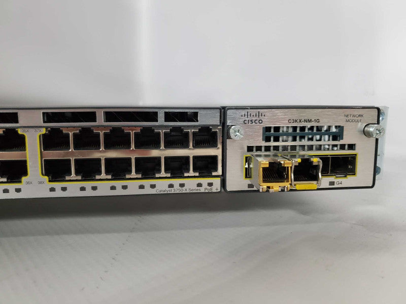 Cisco WS-C3750X-48PF-S 48 Port PoE Gigabit Switch w/ 1x 1100WAC PSU *READ* )