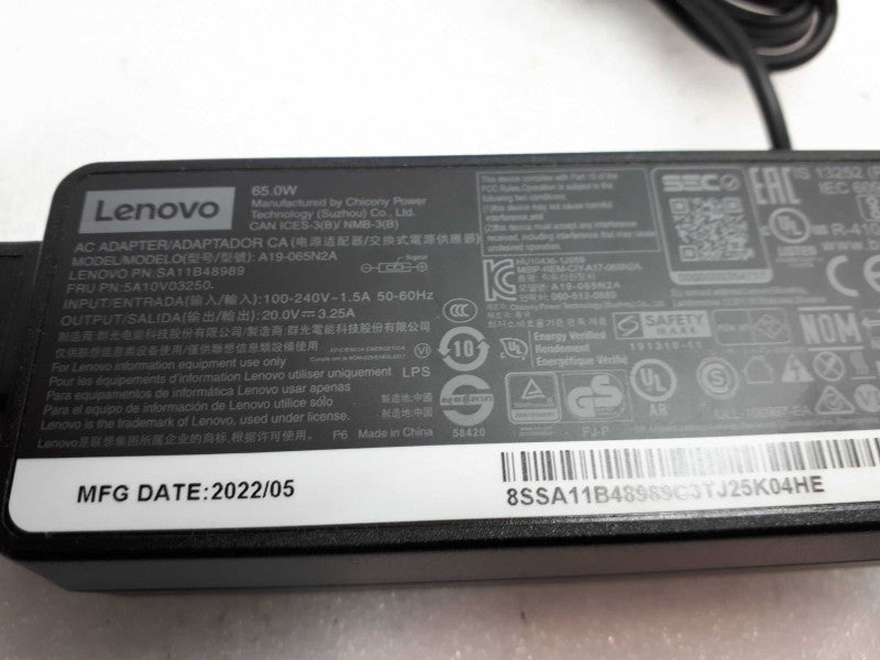 GENUINE LENOVO 20V 3.25A 65W AC Power Adapter Square Tip for laptop Q&