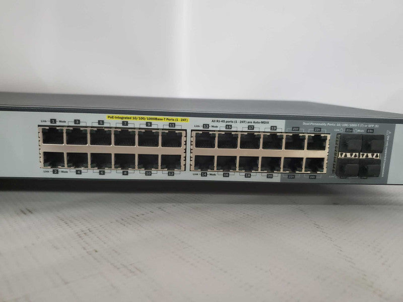 HP J9299A 2520G-24-PoE Gigabit Switch 24 Port POE w/ RackMount Ears )