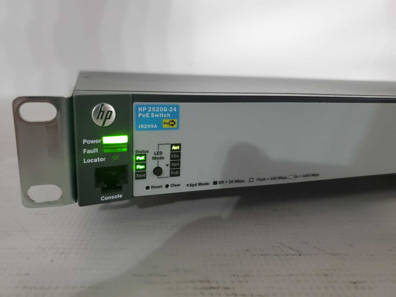 HP J9299A 2520G-24-PoE Gigabit Switch 24 Port POE w/ RackMount Ears )