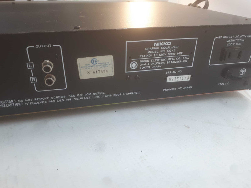 Nikko Graphic Equalizer EQ-II