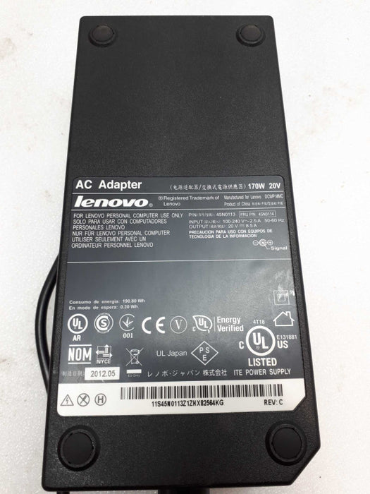 GENUINE LENOVO 20V 8.5A 170W AC Power Adapter Fat Round Tip with notch Q&