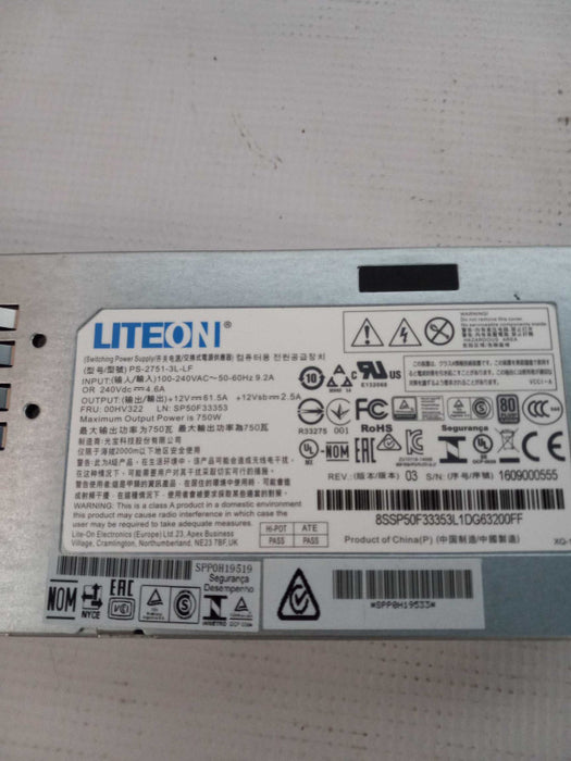 LITEON PS-2751-3L-LF 750W POWER SUPPLY 100-240V 50-60HZ Q