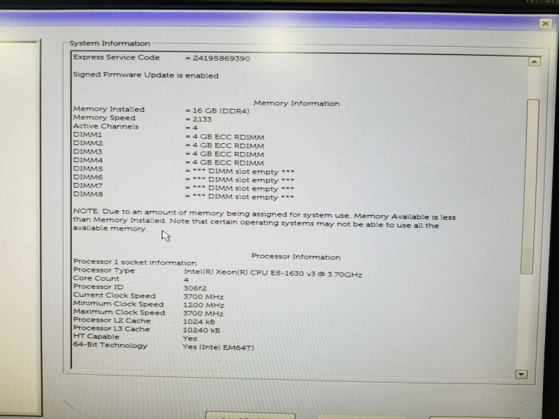 Dell precision T5810 Xeon E5-1630 V3 @ 3.70ghz / 16gb ram / Quadro K2200 #