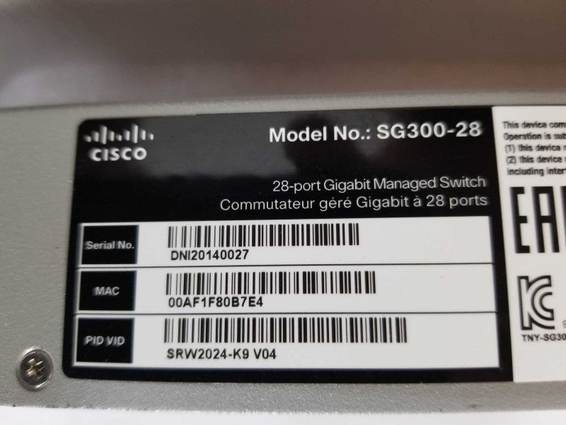 Cisco SG300-28 28x port gigabit managed switch - Reset #