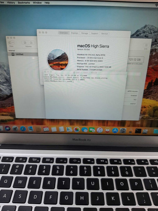 MacBook Air 2015 13\\" i5-5250U @ 1.60GHz 8GB DDR3, 128GB SSD