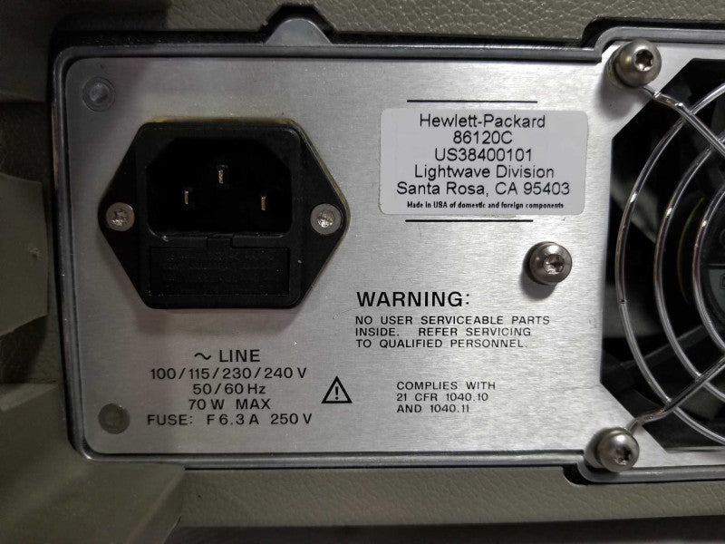 HP 86120C 1270-1650nm multi-wavelength meter, read _
