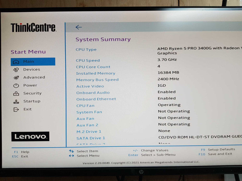Lenovo ThinkCenter M725s - Amd Ryzen 5 Pro 3400G with Vega Radeon Graphics