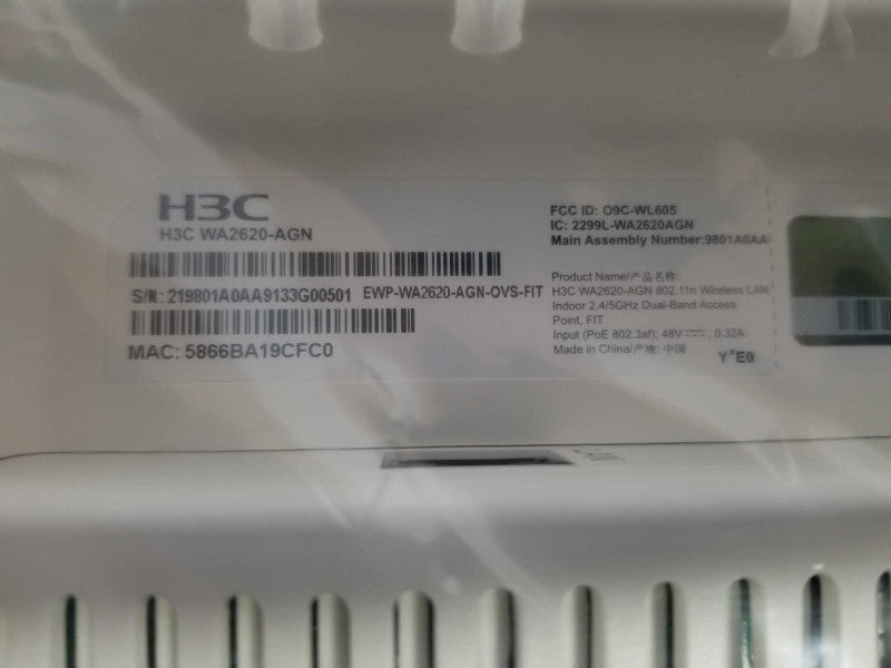 H3C WA2620AGN 802.11N WIRELESS LAN 2.4/5GHZ DUAL BAND ACCESS point _