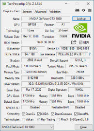 EVGA NVIDIA GTX 1080 SC 8GB