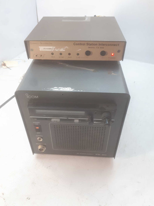 ICOM PS-80 POWER SUPPLY BASE STATION with ICOM IC-A200 RADIO with CS-900