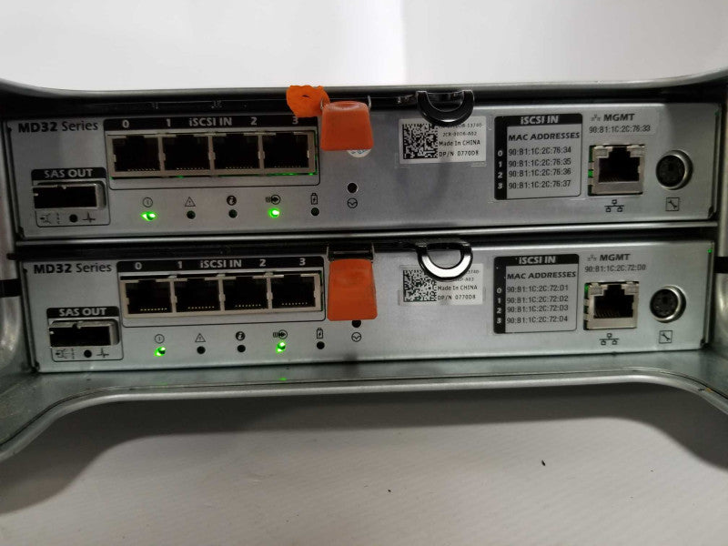 Dell PowerVault MD3220i iSCSI SAN Storage Array w/ 2x 770D8 Controller 2xPSU  _