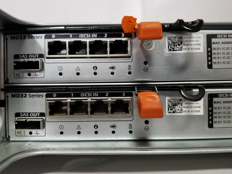 Dell PowerVault MD3220i iSCSI SAN Storage Array w/ 2x 770D8 Controller 2xPSU  _