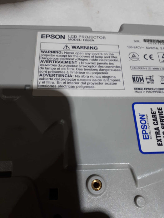 Epson PowerLite X27 LCD Projector H692A &