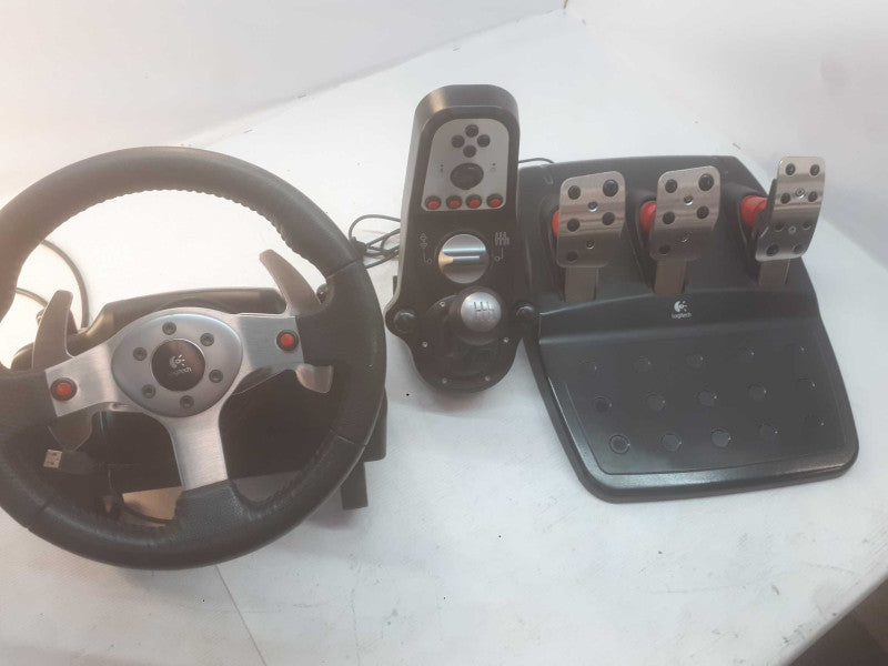 Logitech G25 Driving Force Racing Gaming Steering Wheel, Shifter, Pedals.