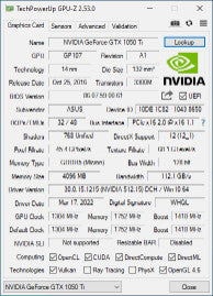 ASUS NVIDIA GTX 1050Ti 4GB - SFF