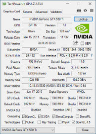 EVGA NVIDIA GTX 550Ti 1GB