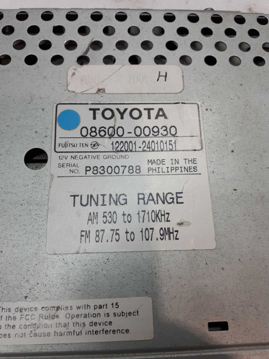 OEM Toyota Stereo CD Deck 31804 AM/FM Radio 08600-00930 Early 2000\\'s &