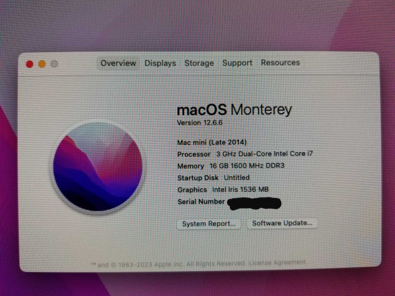 Apple Mac mini Late 2014 Core i7-4578U Intel Iris 1536 MB 16GB RAM 512 SSD Q