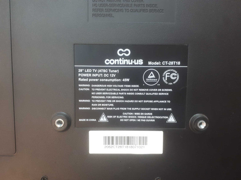 Continu-us LED TV 28\\" With Power Supply , No Remote