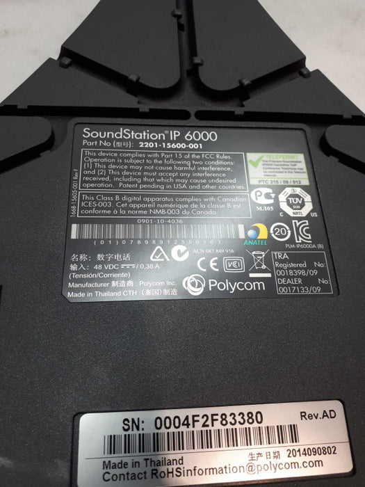 Polycom SoundStation IP 6000 VoIP Conference Phone 2201-15600-001 Q&