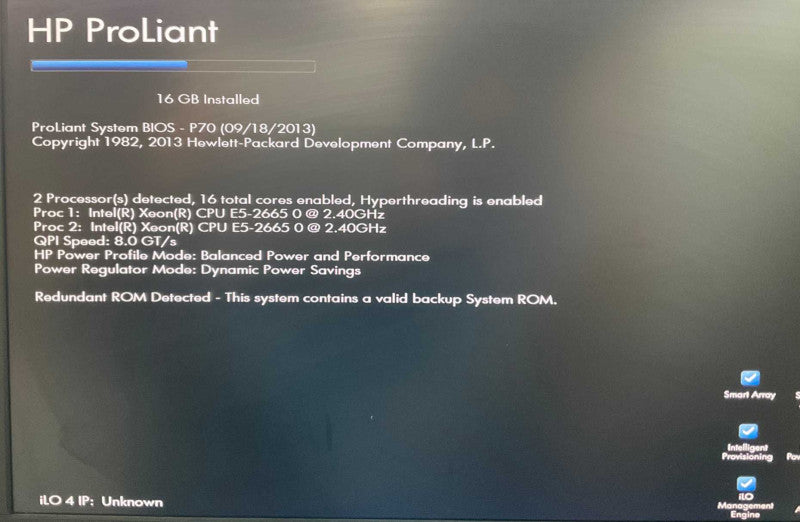 HP DL380p Gen8 2x  Intel Xeon E5-2665 @2.40GHz 16GB RAM  -