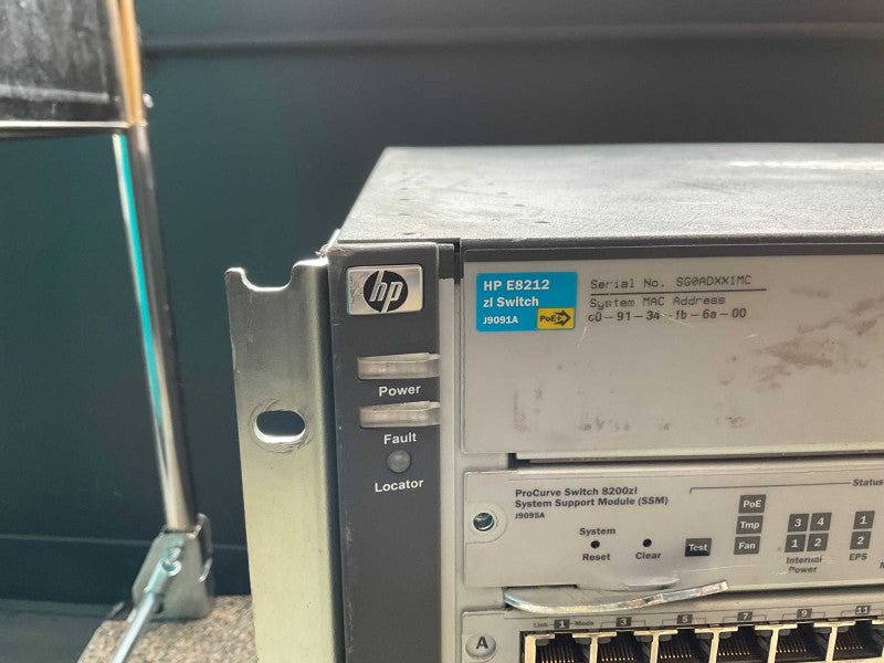 HP E8212 zl Switch J9091A POE READ  -