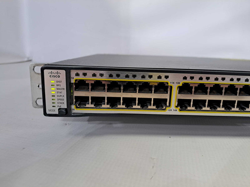 Cisco WS-C3750E-48PD-SF 48 Port PoE 3750E Gigabit Switch )